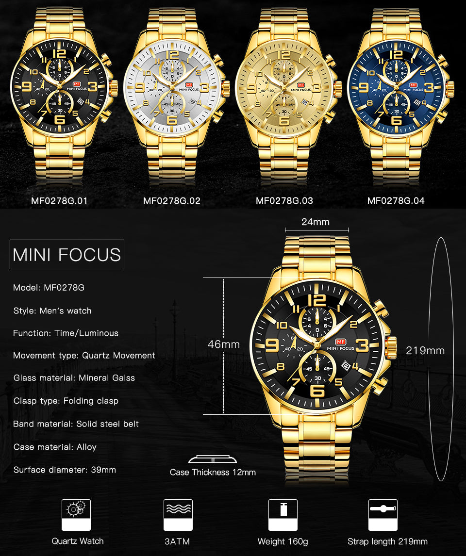 Alluminium Gold Watch