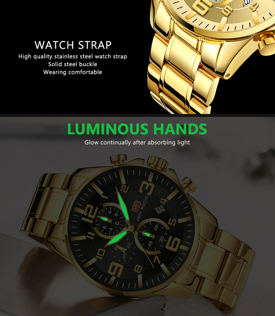 Alluminium Gold Watch